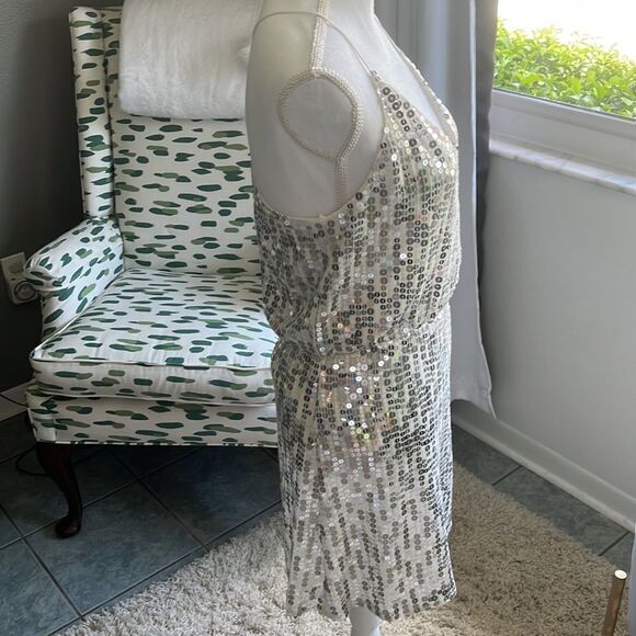 Zara Silver Sequin Mini Dress - Picture 5 of 16